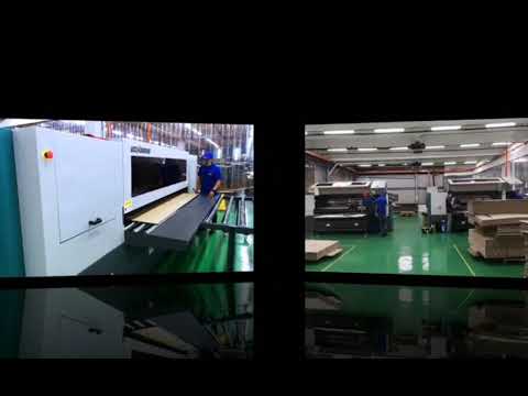 WD250-8A+ digital corrugated carton box printing machine real production in customer factory