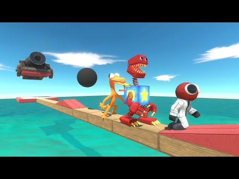 Monster + Dinosaurs Run Away from a Cannonball - Animal Revolt Battle Simulator