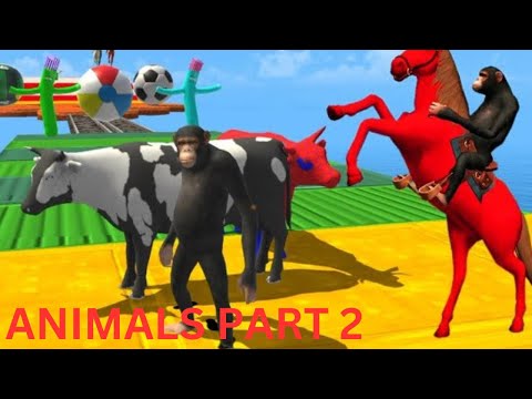 Learn Wild Animals Running Race Video For Kids - Learn Animals Name & Sounds For Children Toddler