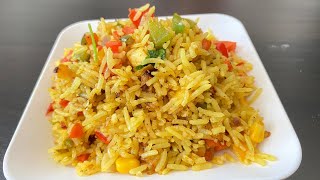 Singapore Fried Rice | Vegetable Rice | How To Make Singapore Fried Rice Veg