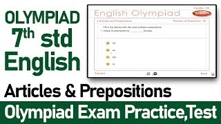 Olympiad 7th Std English  | Articles & Prepositions  | Practice,Test | Olympiad Exam Preparation