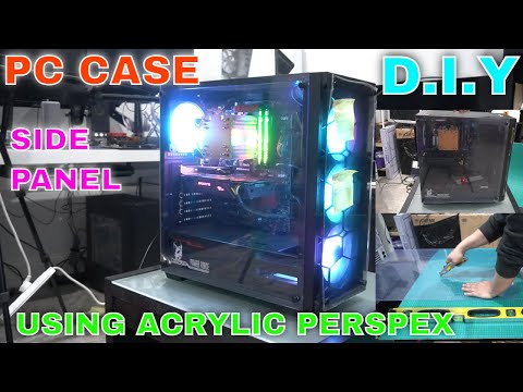 pc mods how to replace pc case side temperred glass using acrylic perspex EASY FIX!!