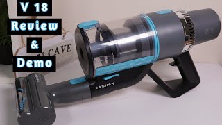 JASHEN V18 Cordless Vacuum Cleaner Review & Demonstration