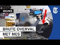 Overvaller drukt mes tegen hals kassamedewerkster