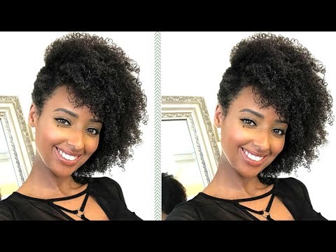 Side Swept Updo for Natural Curly Hair | Easy Wash n...
