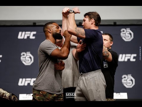 Tyron Woodley vs. Darren Till UFC 25th Anniversary Press Conference Staredown - MMA Fighting