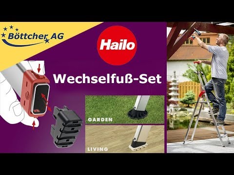Hailo Wechselfuß-Set EasyClix Living, 9947-001, für Hailo Stufenstehleitern, Size L
