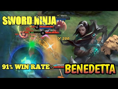 Fearless Rotation Benedetta 91% Win Rate! - Top 4 Global Benedetta by Banana - MLBB