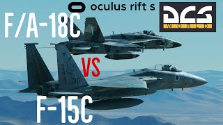 Hornet Aggressors Campaign BFM 12 vs F-15 | DCS World 2.5.6 Rift S VR + TACVIEW