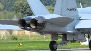 preview picture of video 'Emmen Airbase 2013: FA-18C take-off after engine test'