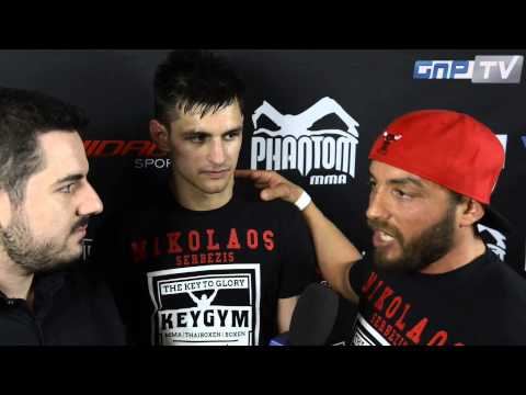 Niko Serbezis nach seinem Punktsieg gegen Mowladi Bersanov -GMC6 Interview