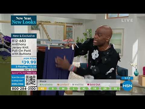 Antthony Jersey Knit PullOn Pant with Buttons