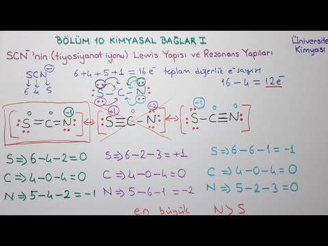 Genel Kimya 1-Bölüm 10 / Kimyasal Bağlar I / SCN- iyonu Lewis Yapısı