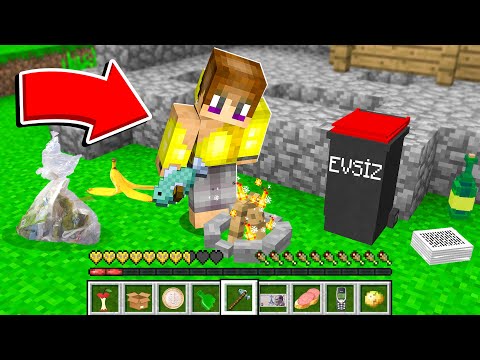 1 GÜNLÜĞÜNE EVSİZ OLMAK - Minecraft
