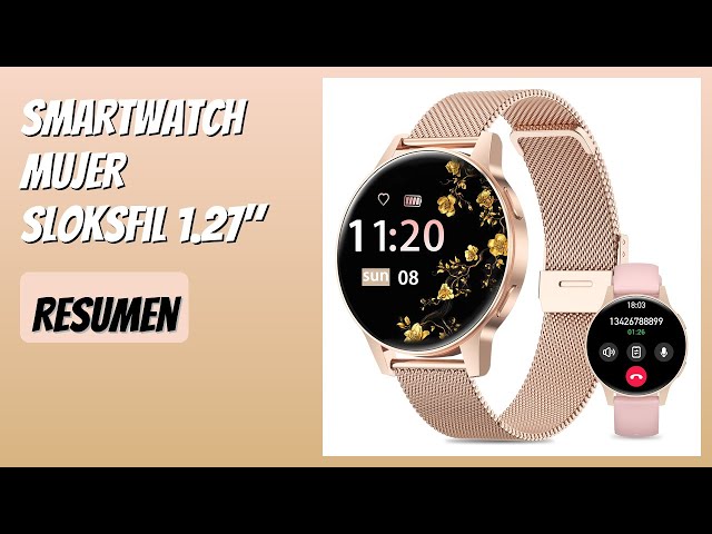 Vídeo relacionado con SLOKSFil Reloj Inteligente Mujer, 1.27" TFT con Llamadas Bluetooth Smartwatch Mujer, Ciclo Femenino, 24H Pulsometro, Monitor de sueño, 100+ Deportes, IP68 Waterproof, para Android/iOS (Plateado)