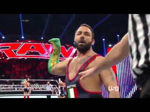 720pHD: WWE Raw 04.07.14: Summer Rae & Fandango vs Emma & Santino Marella