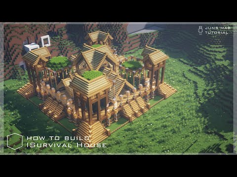 Minecraft : Large oak Survival Base Tutorial ｜How to Build a Survival House in Minecraft #222⛏️