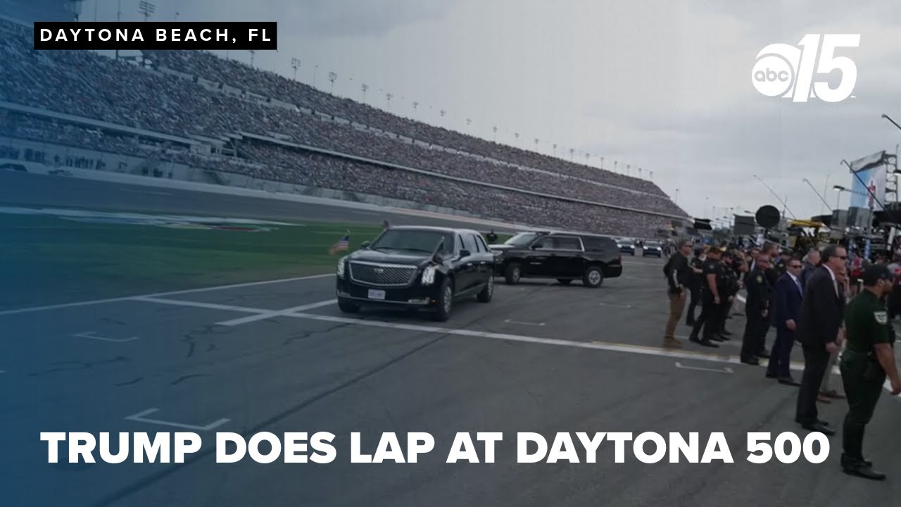 Trump does lap at Daytona 500 on Sunday