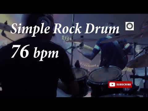 Simple Rock Drum Groove - 76 bpm - HQ