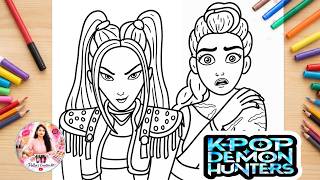 Drawing Rumi & Mira Huntrix ✨🔥 K-Pop Demon Hunters 2 || rumi golden || Drawing for Beginners