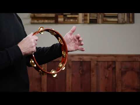 Meinl Percussion TA1B-AB Traditional 10-Inch Wood Tambourine with Single Row Brass Jingles image 6