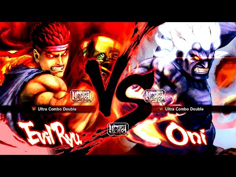 Evil Ryu vs Oni (Hardest AI CPU) - Ultra Street Fighter 4