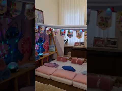 Festa do pijama com a tenda master no tema Stitch transforma noite em pura diversão