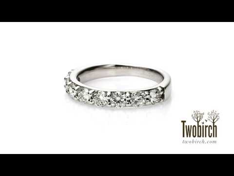 0.75 Carat Seven Stone Common Prong Wedding Ring - TwoBirch  TB-WR-0027-WG-J