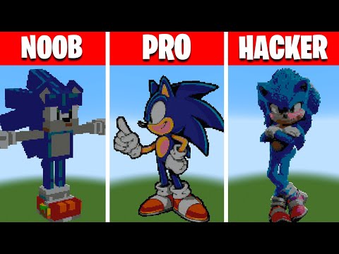 , title : 'Sonic in Minecraft - NOOB vs PRO vs HACKER Pixel Art'