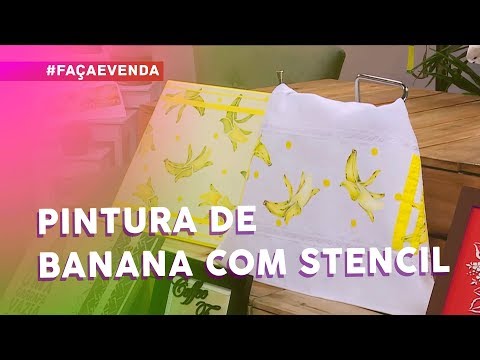 Pintura de Banana com Stencil por Luciano Menezes