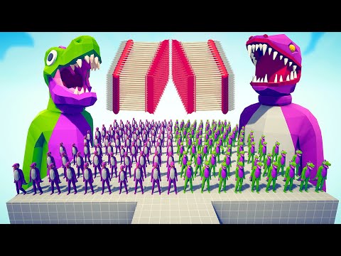 100x T REX & INDOMINUS REX + GIANTS vs EVERY GODS - Totally Accurate Battle Simulator TABS