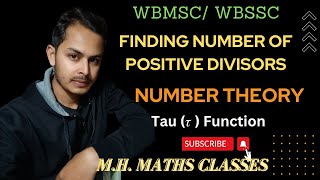 Tau 𝜏(n) function || Finding number of positive divisors || Number Theory || WBSLST