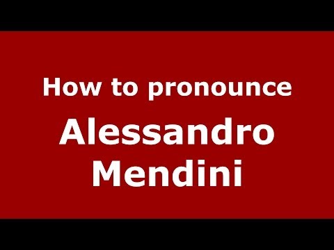 How to pronounce Alessandro Mendini (Italian/Italy) - PronounceNames.com