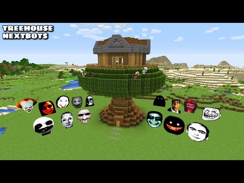 SURVIVAL TREE HOUSE PART 6 WITH 100 NEXTBOTS in Minecraft - Gameplay - Coffin Meme