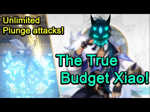 The True BUDGET XIAO - Kaeya unlimited Plunge attacks with the Footstool technique - Genshin Impact