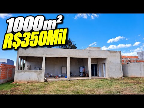 Terreno 1000m2 com Edícula por R$250 Mil 