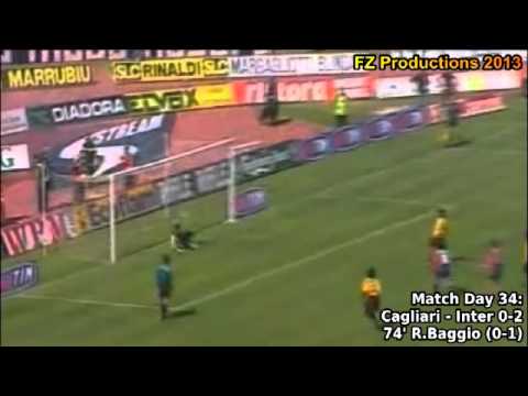 Serie A 1999-2000, day 34 Cagliari - Inter 0-2 (R.Baggio goal)