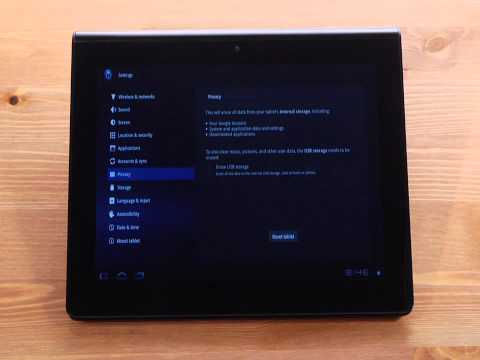 How to recover your Sony Tablet S to the factory settings