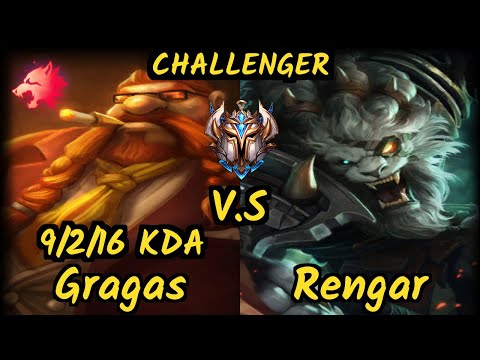 MSF Maxlore (GRAGAS) vs RENGAR - 9/2/16 KDA JUNGLE CHALLENGER GAMEPLAY - EUW v9.7