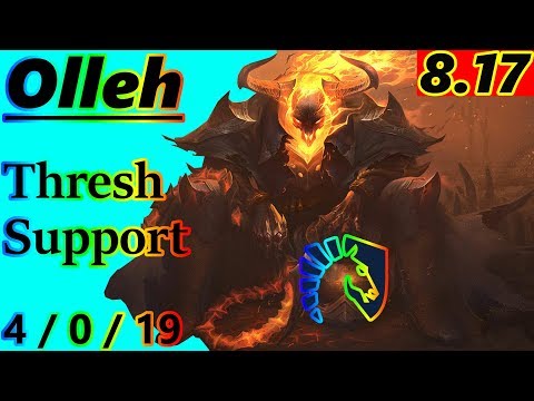 Olleh as Thresh Support - S8 Patch 8.17 - NA Challenger - Full Gameplay