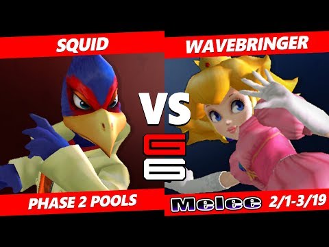 Genesis 6 SSBM - Squid (Falco) VS WaveBringer (Peach) Smash Melee R2 Pools