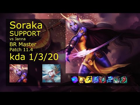 Soraka Support & Cassiopeia vs Janna & Kai'Sa - BR Master 1/3/20 Patch 11.4 Gameplay