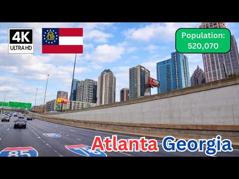 Driving on I-75 Through Downtown Atlanta 🇺🇸 | Real-Time City Freeway Drive