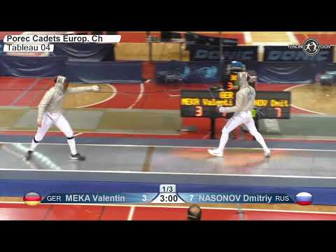 2020 xx T04 01 M S Individual Porec CRO ZC Cadets PODIUM NASONOV rus vs MEKA GER