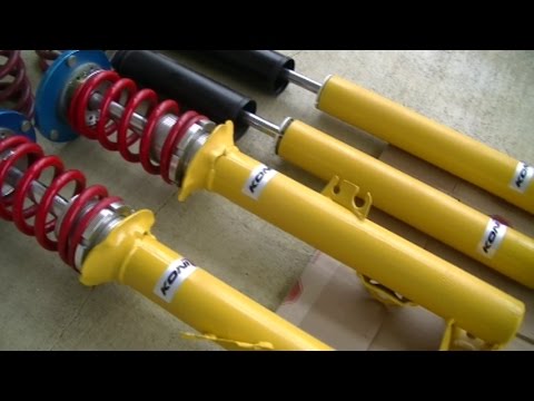 Koni Yellow Adjustable Shocks for BMW E36 DIY Cosmetic Restoration, Matching Paint