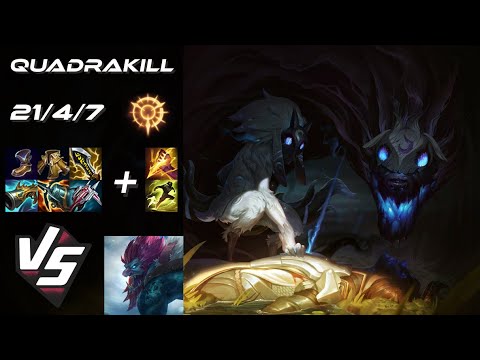 JUNGLE Kindred vs Trundle [QUADRAKILL] - NA Challenger Patch 25.S2.5