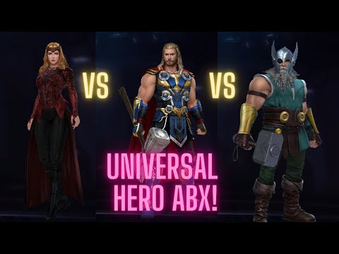 T4 ODIN vs T4 THOR vs T3 SCARLET WITCH ( Universal Hero ABX Comparison ) - Marvel Future Fight