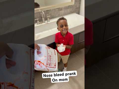 Dad and son does nose bleed prank on mom #shorts