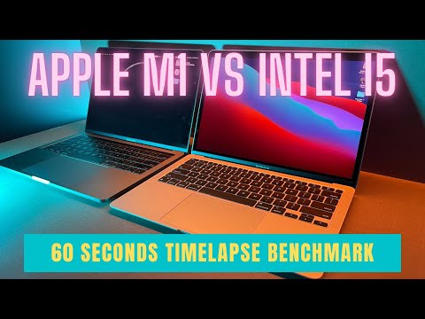 60 seconds Timelapse Benchmark - MacBook Air 2020 (M1) vs MacBook Pro 2018 (Intel 8th Gen i5)