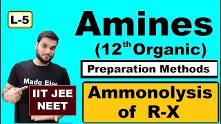 (L-5) Preparation of R-NH2 (Amines) || Amonolysis of Alkyl Halides || NEET JEE || By A. Arora